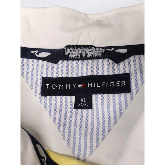 Vtg 2002 Tommy Hilfiger Mens XL Short Sleeve Button Down Yellow/Navy/White Shirt - Picture 5 of 8